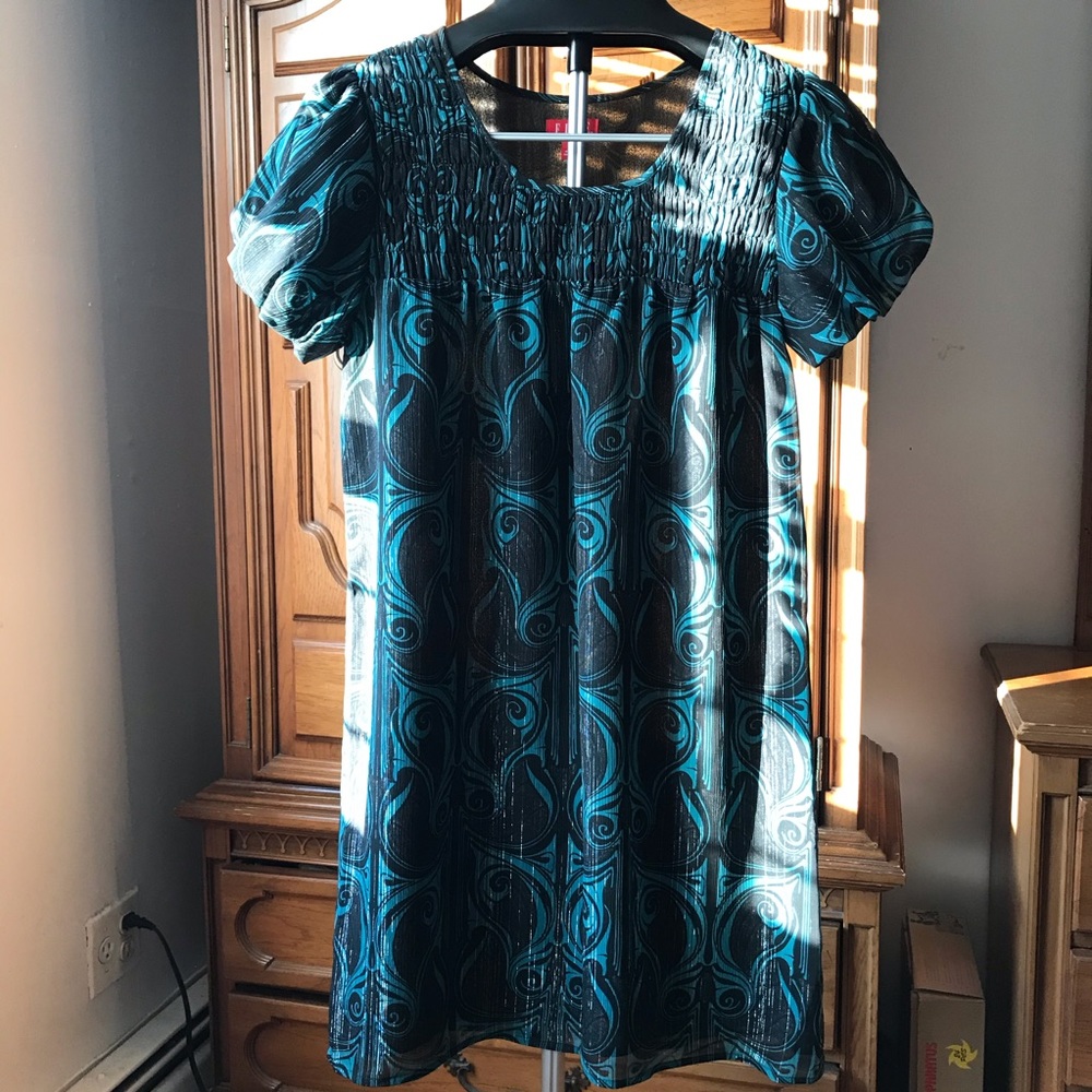 ELLE Short Balloon Sleeves Mini Dress